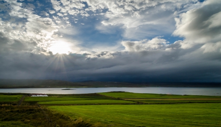 First Ray. - LaFauteAuGraph, nature, landscape, iceland, sun, sky