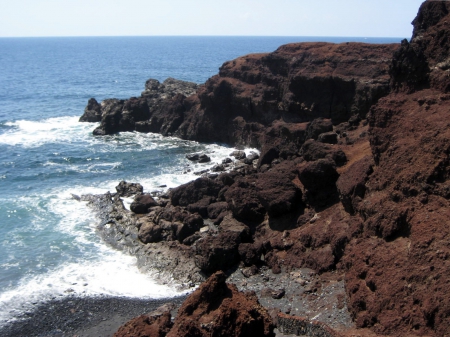 Lanzarote - horizon, water, blue, photography, ocean, mountain, lava, nature, view, waves, wave