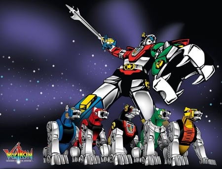 Defenders of The Universe - Voltron, Mecha, Robot Lions, Anime Mecha, Defenders of The Universe, Stars, Anime, Robot, Lions, Sci-fi, Sword