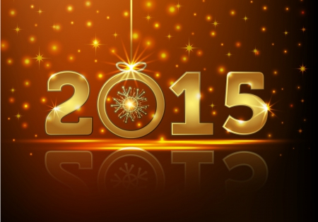 Happy 2015! - new year, 2015, happy, gold