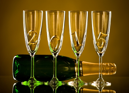 Happy 2015! - champagne, 2015, new year, happy, glass