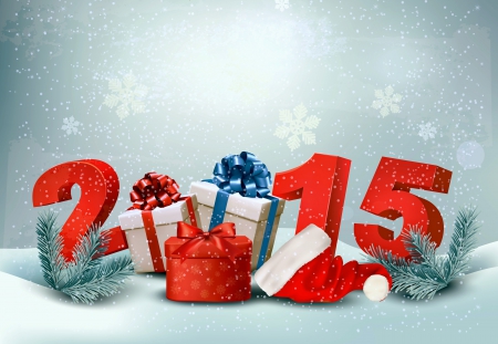 2015 - new year, holiday, 2015, gifts, happy