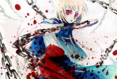 No mercy - Manga, Nen User, No Mercy, Chains, Anime, Kurapika, Kurta Clan, Hunter X Hunter, Hunter, Scarlet Eyes, Conjurer