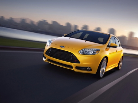 ford focus st - ford, yellow, small, focus