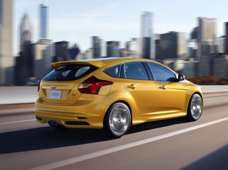 ford focus st - ford, yellow, small, focus