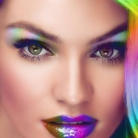 Female - rainbow makeup