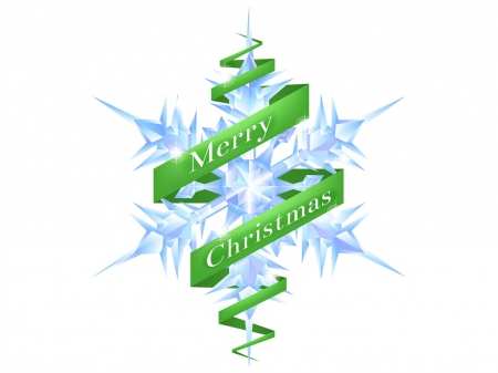 Merry christmas - ribbon, greeting, snowflake, christmas