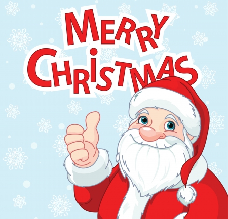 Merry christmas santa - christmas, greeting, santa, thumbs up