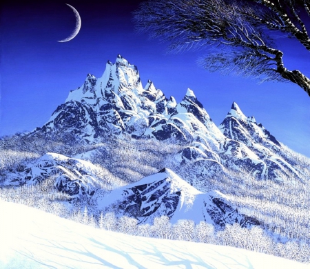 â˜…Winter Blue Shadowsâ˜… - attractions in dreams, xmas and new year, winter, mountains, creative pre-made, nature, love four seasons, cool, blue, snow, beautiful, paintings, colors, landscapes