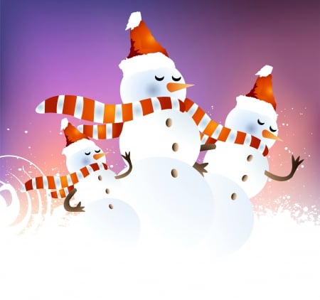 Snowmen - snow, snowman, winter, joy