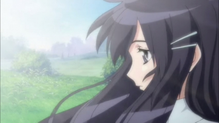 Akiba Rika - pretty, Hanbun no Tsuki ga Noboru Sora, anime, female, windy, scene, long hair, akiba rika, flowing, nice, akiba, anime girl, flow, girl, lovely, sweet, rika, wind, hanbun, rika akiba, blowing, blow