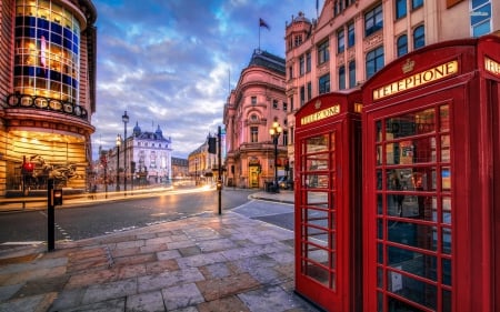 london - phone booth, street, road, london, building