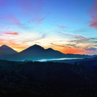 sunset over the mountains