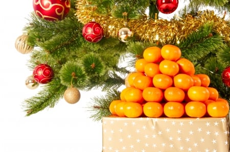 Xmas - christmas, decoration, balls, merry, mandarin