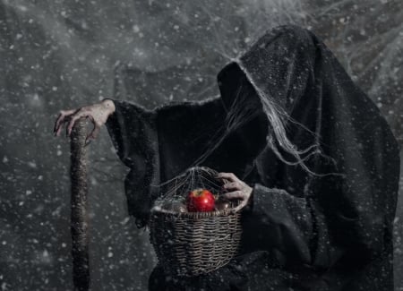 Witch - witch, black, basket, photography