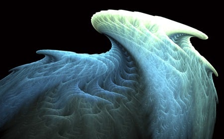 Tsunami - fractal, abstract, blue, tsunami, wallpaper, wave