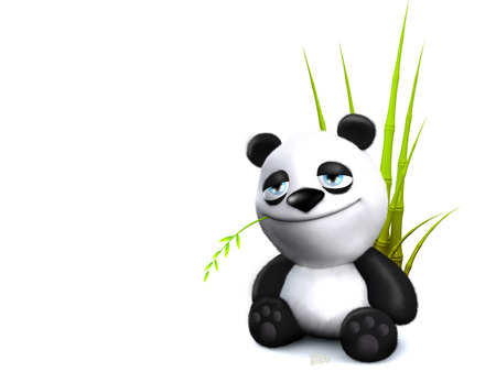 funny panda - 3d, animals