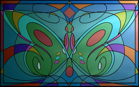 Fly Away - stain glass, nature, windows, butterfly, colourful