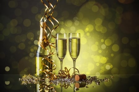 champagne - champagne, season, new year, glass