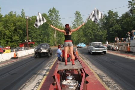 Drag Racer - cowgirl, nhra, racer, boots