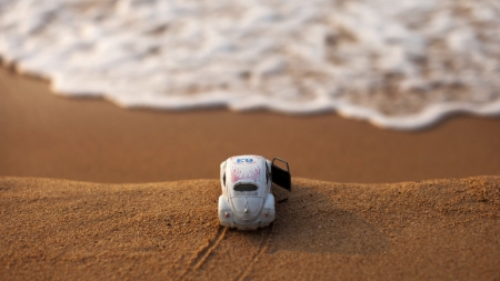 Journey... - journey, toy, cute, sand, sea