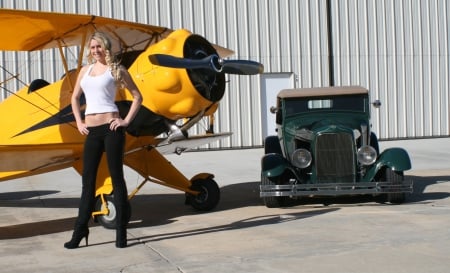 Steel Dreams And Lace - airplane, car, model, hot rod