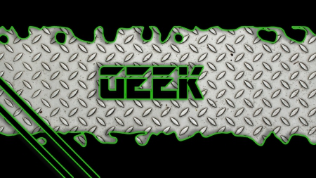 Geek green - nerd, geek, 1080p, black, steel plate, razer, green, steel, deke, plate, tech