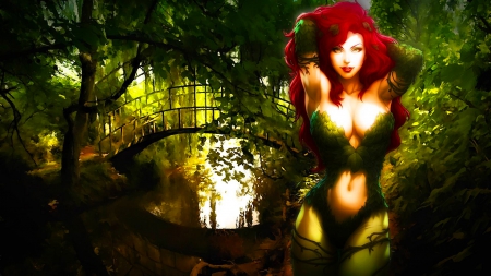 Poison Ivi - beautiful, girl, forest, poison, fantasy, ivy, nature, green, digital, woman, art