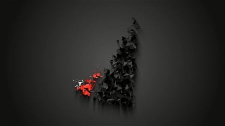 disintegrated jatzio logo - philosophic, simple, elegant, black, white, art, abstract, cool, dark, red, jatzio