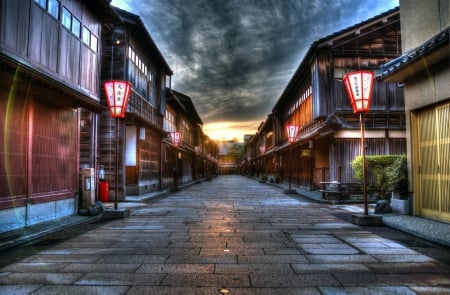 Streets of Kanazawa - oreintal, street, japan, lantern, building, kanazawa, japanese