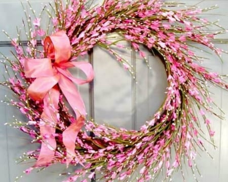 Flower Wreaths - ribbon, wreaths, flowers, decor