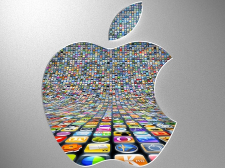 Apple logo - computer, company, logo, fruit, phone, beautiful, color, apple, tech