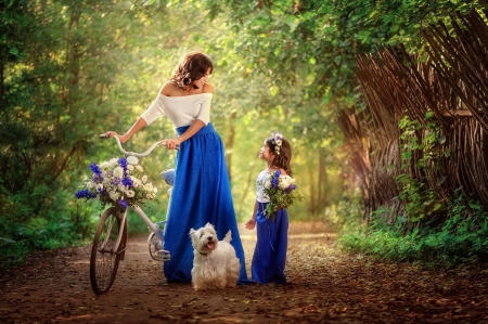 ♥ - girl, dog, mother, chikkd