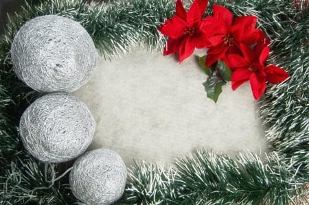 Xmas - balls, merry, flowers, decoration, christmas