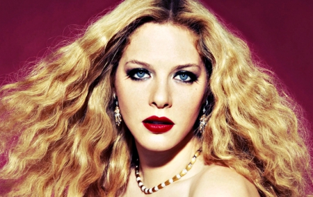 Rachelle Lefevre - woman, actress, redhead, girl, rachelle lefevre, blue eyes, pink, red, blonde