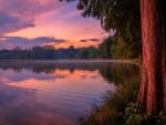 Sunset Reflection over Lake