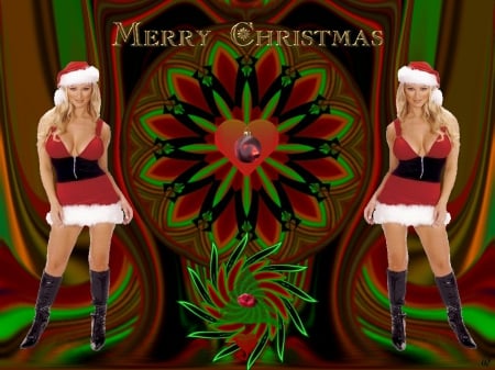 Merry Christmas 3 - eye candy, collage, 3d, fractal, abstract