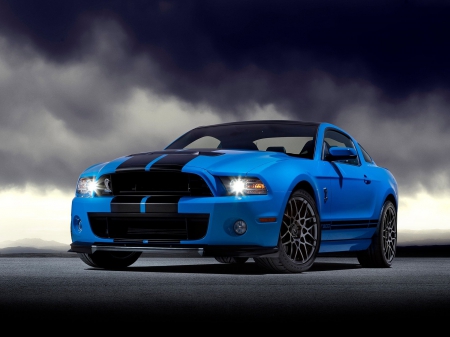 ford shelby mustang gt500 - shelby, ford, mustang, blue