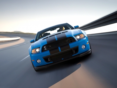 ford shelby mustang gt500 - shelby, ford, mustang, blue