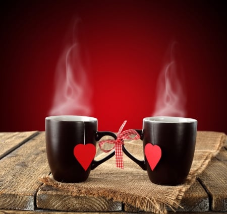 ♥ - love, red, coffee, mugs