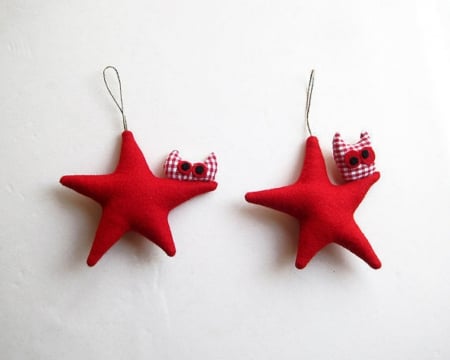 Christmas Decor - red, decor, stars, christmas