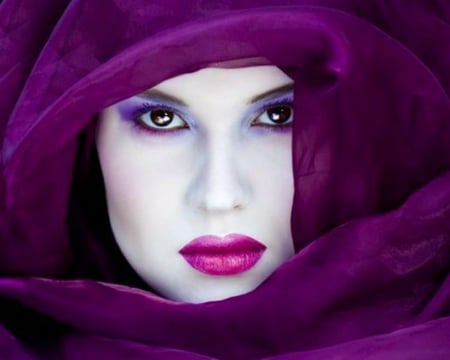 Pretty Face - face, make up, hood, woman