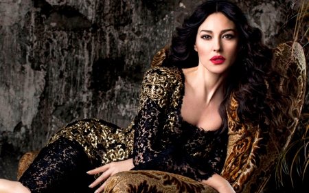 Monica Bellucci - Monica Bellucci, black, woman, red, girl, beauty, actress