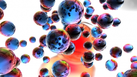 Metallic Balls - cool, metallic balls, fun, 3d, abstract