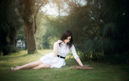 Asian Pretty - garden, girl, pretty, asian