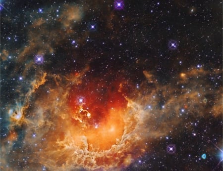 Star Formation in the Tadpole Nebula - space, cool, nebula, fun, galaxy, stars