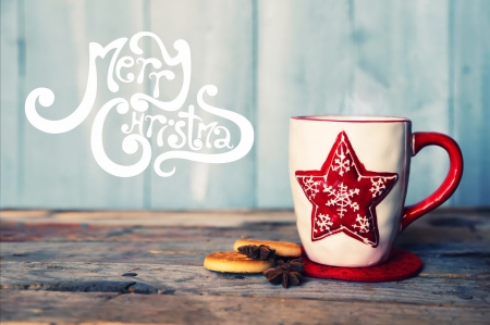 Merry Christmas â™¥ - coffee, photography, lovely, cookies, christmas, cup, star, holidays, merry christmas, beautiful