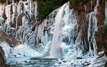 Frozen Franklin Falls, Washington - nature, frozen, waterfall, usa