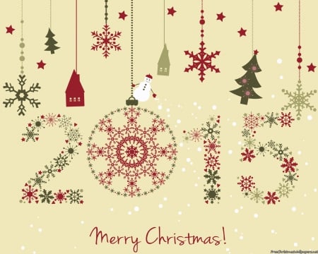 Christmas and New Year 2015 - new year, abstract, christmas, 3d and cg