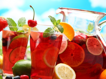 Fresh Drink - berry, drink, fruit, mint, lemon